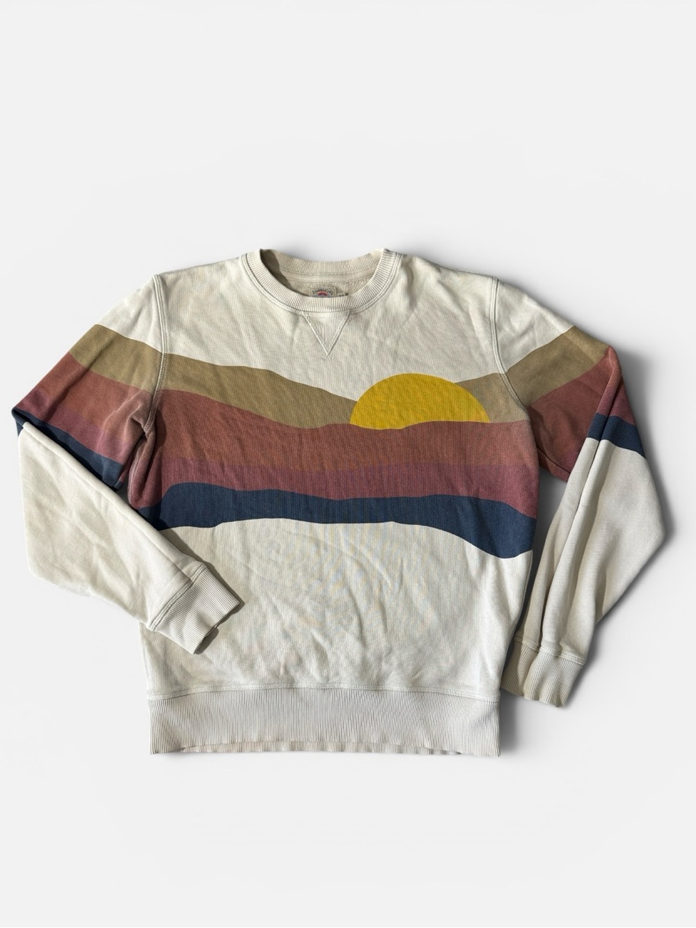 Faherty mens M Medium summit landscape cotton crewneck French Terry sweatshirt - Picture 2 of 7